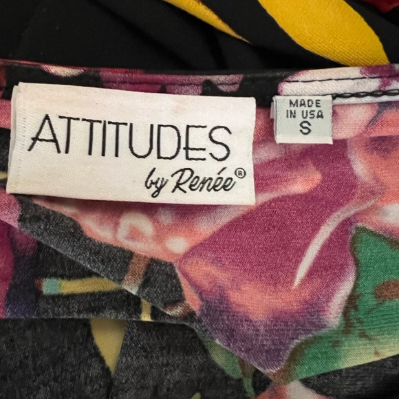 Attitudes by Renee Black Floral Tunic - Picture 3 of 4